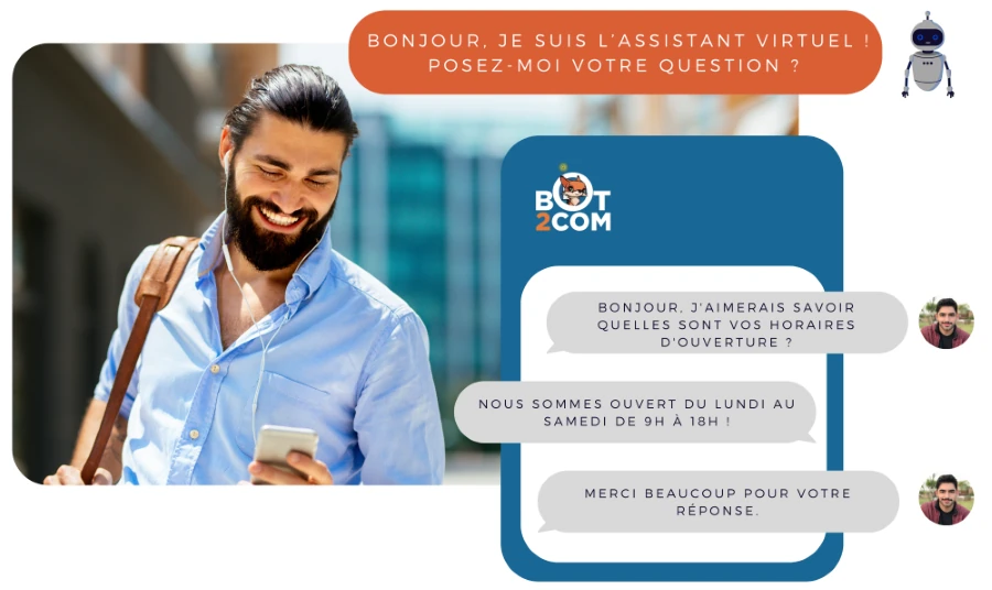 Chatbot d'information accessible Bot2Com