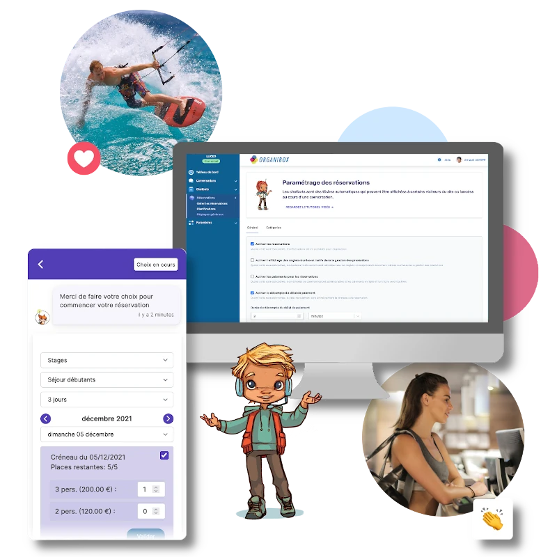 Interface de gestion des cours et inscriptions