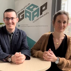 Nolwenn et Kevin, gestionnaires de l'incubateur et Coworking GAAAP
